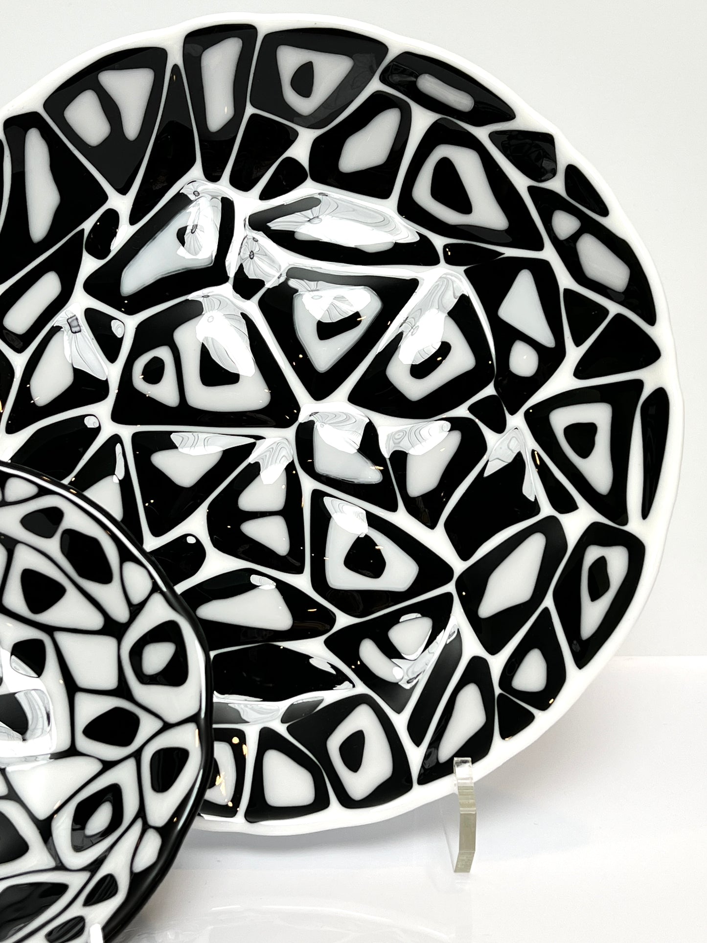 Two Piece Serving Set - Black & White Funky Bowls