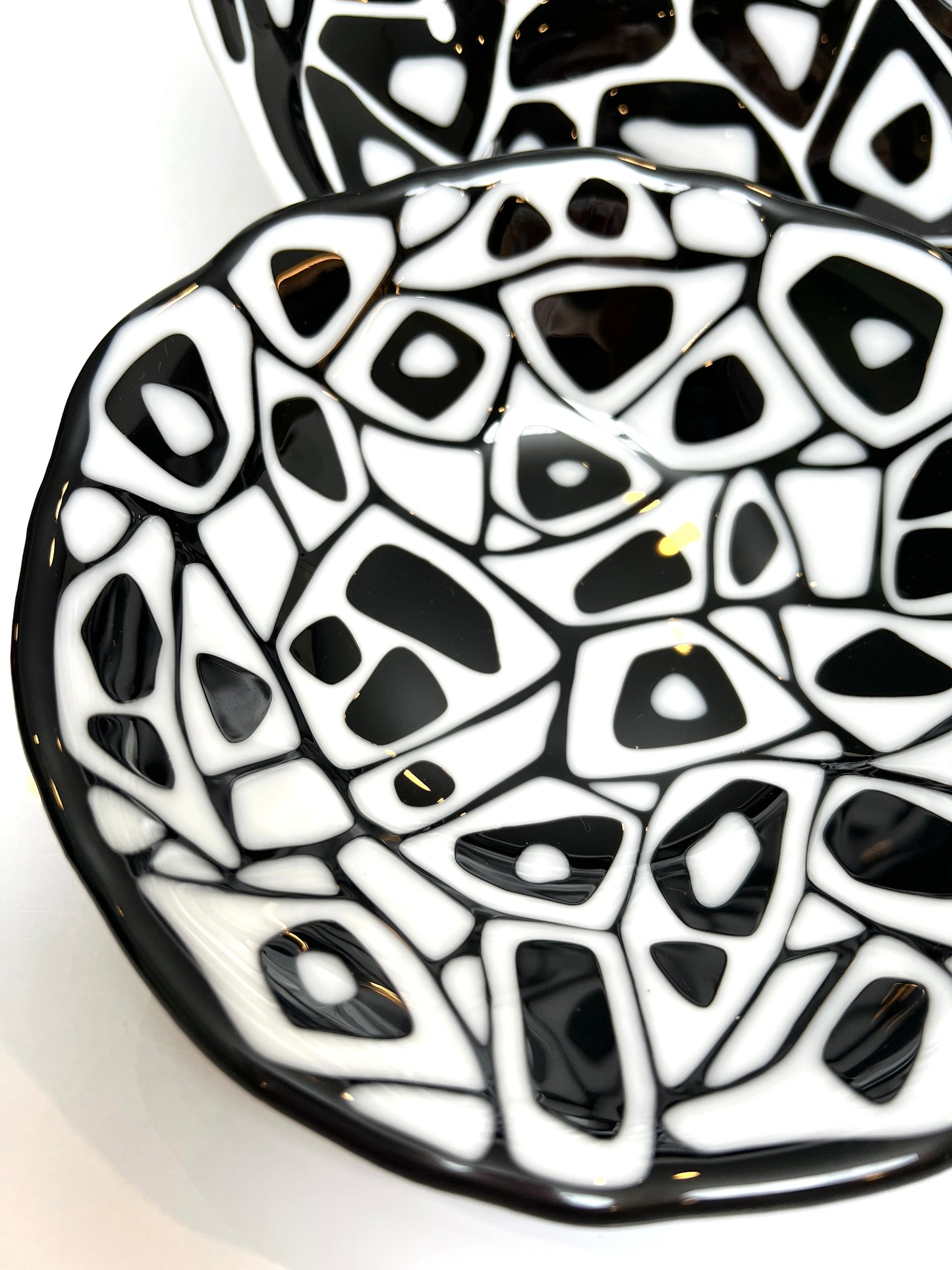 Two Piece Serving Set - Black & White Funky Bowls