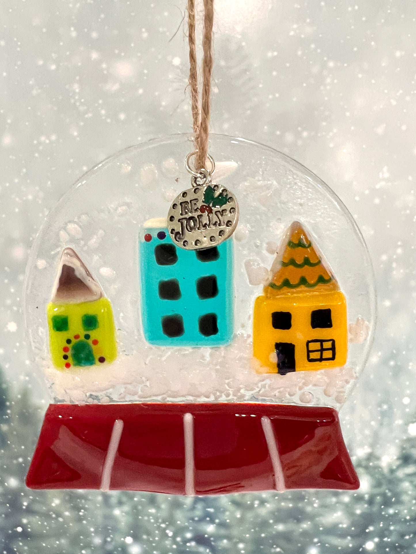 Snow Globe Ornament - Snowy Village