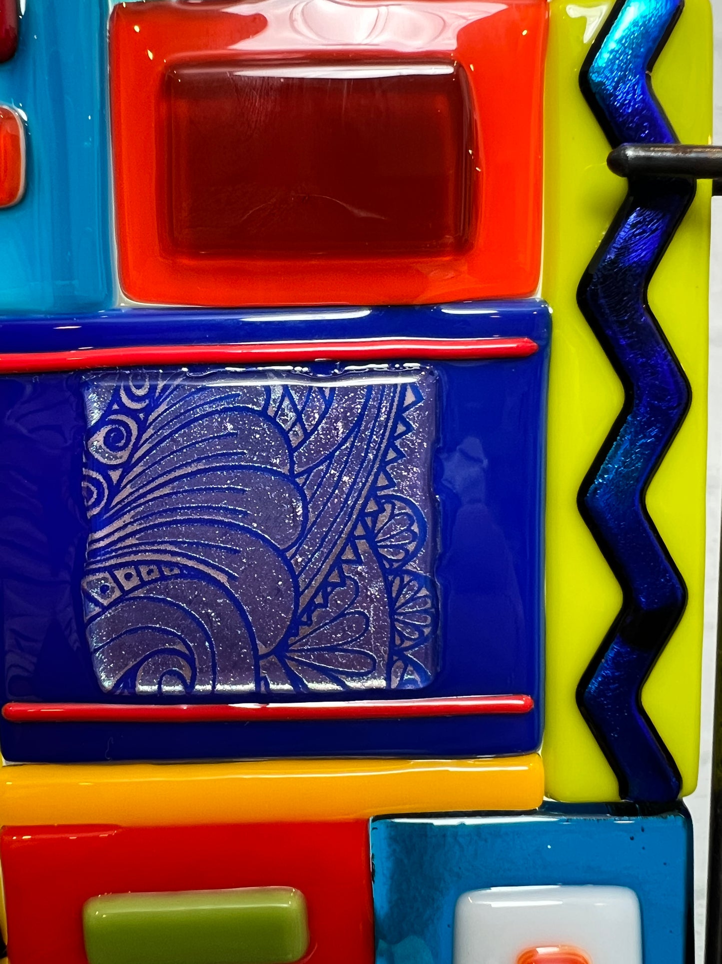 "Vivid Fusion" Free Standing Fused Glass Art