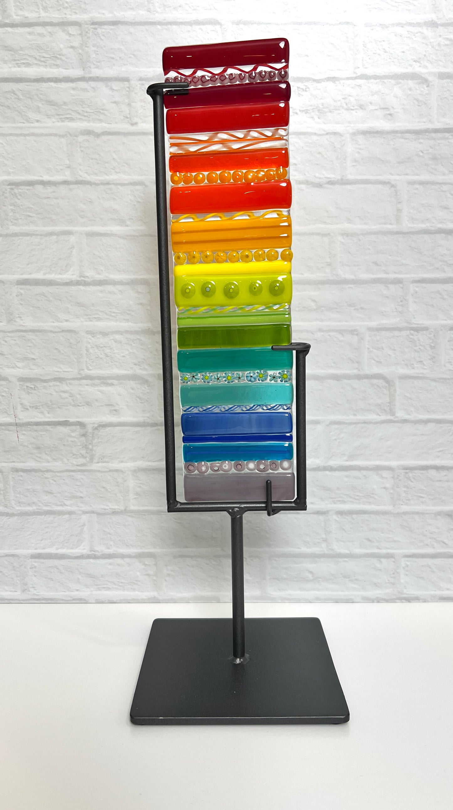 Band of Color Fused Glass Sculpture