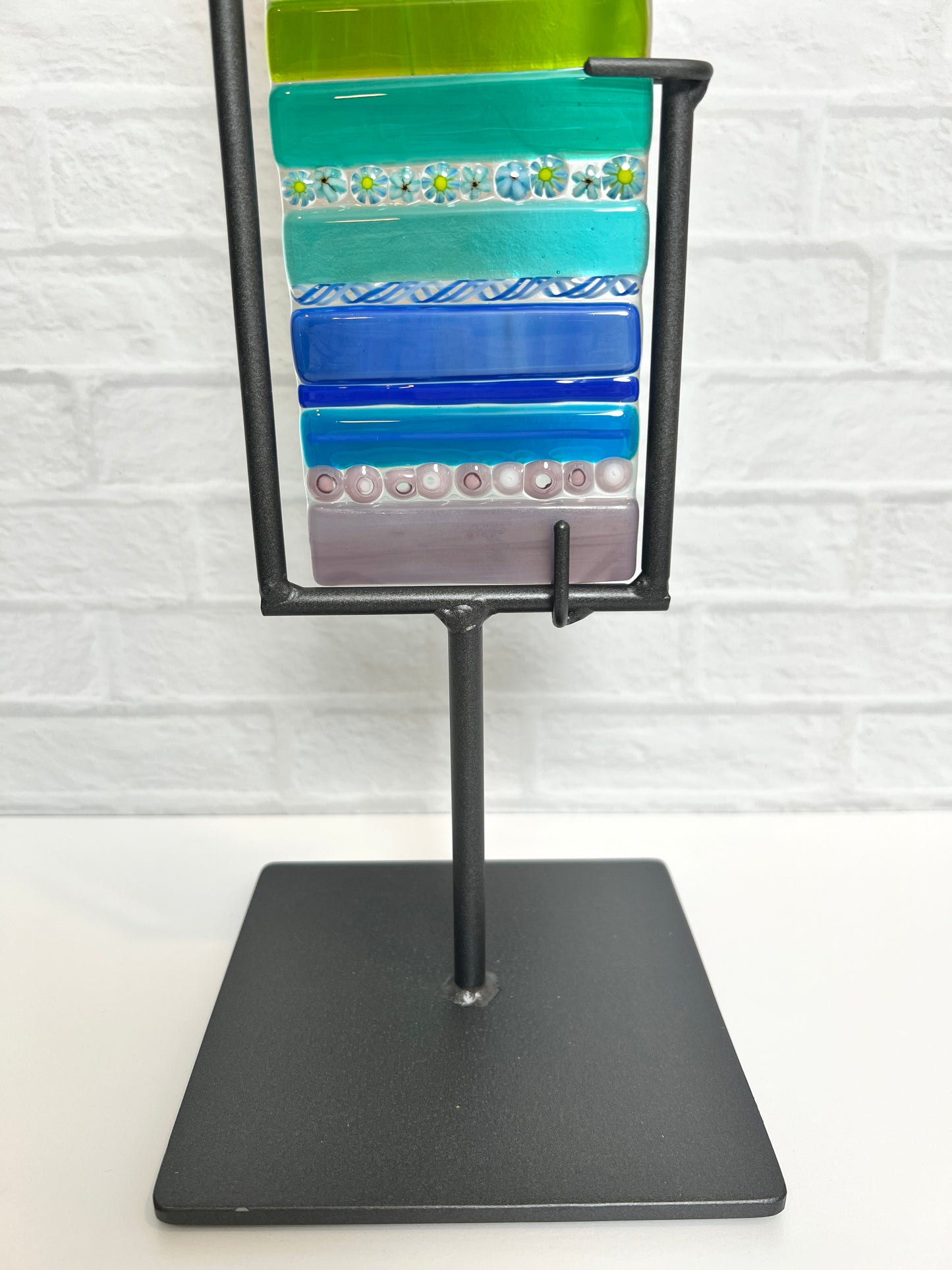 Band of Color Fused Glass Sculpture