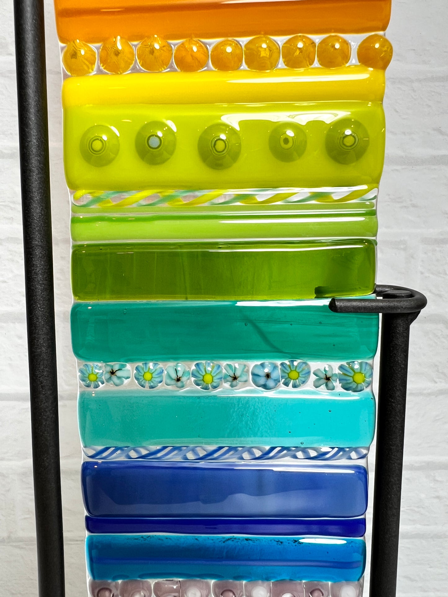 Band of Color Fused Glass Sculpture