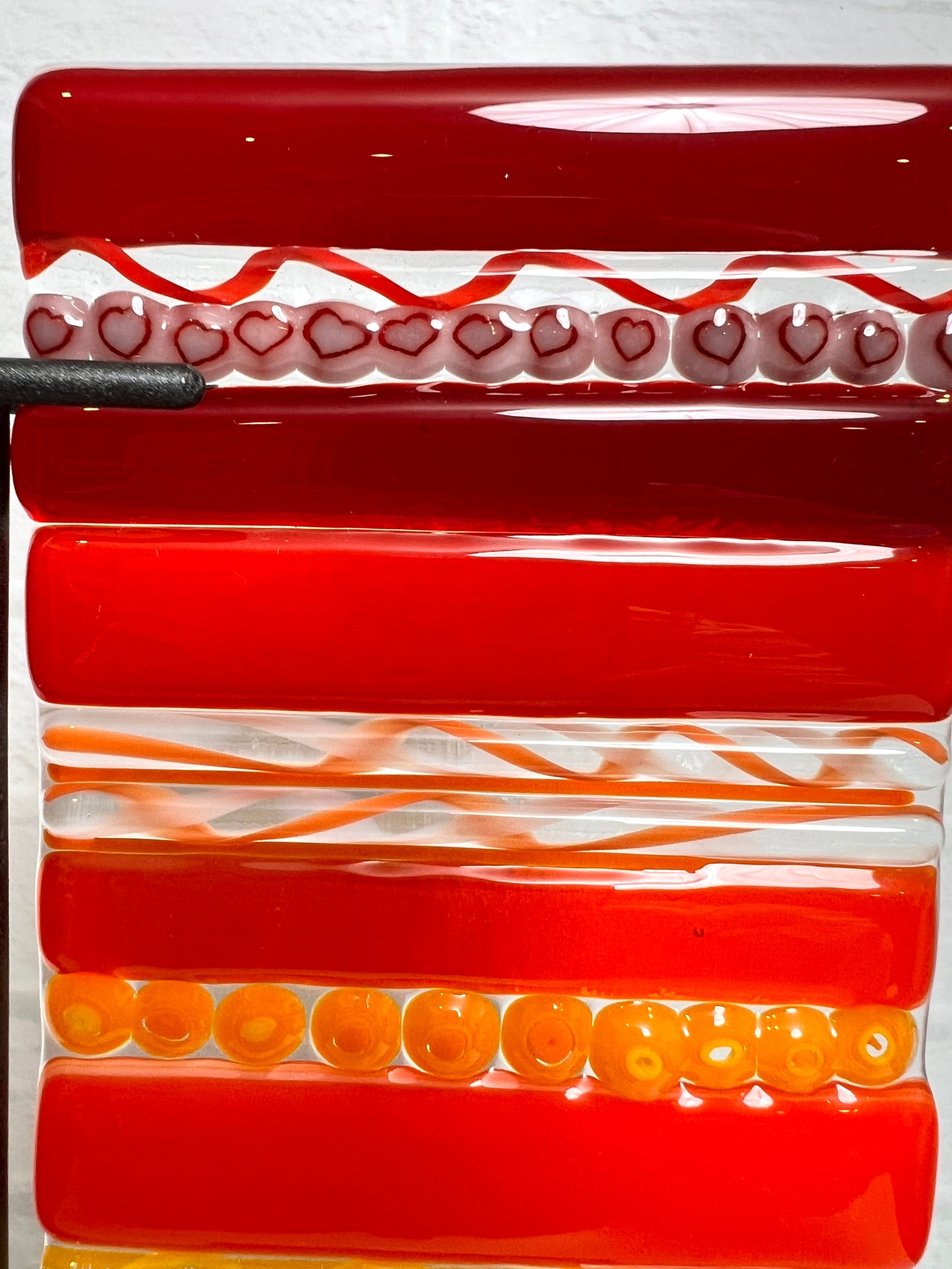 Band of Color Fused Glass Sculpture