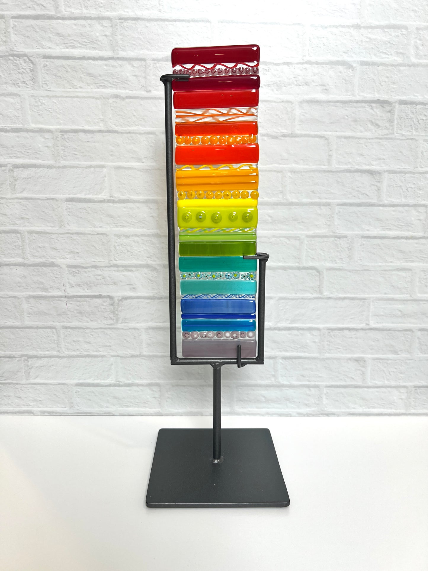 Band of Color Fused Glass Sculpture