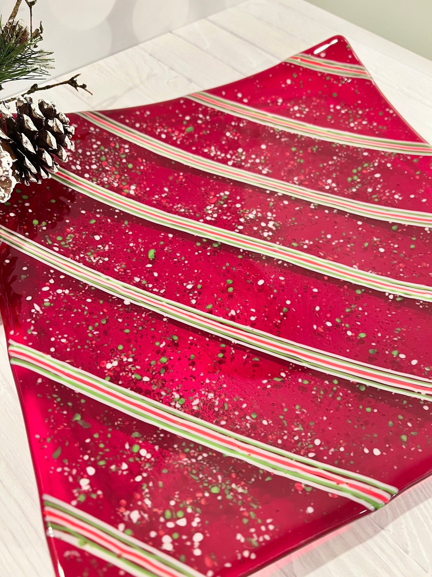 Cranberry Candy Cane Serving Platter