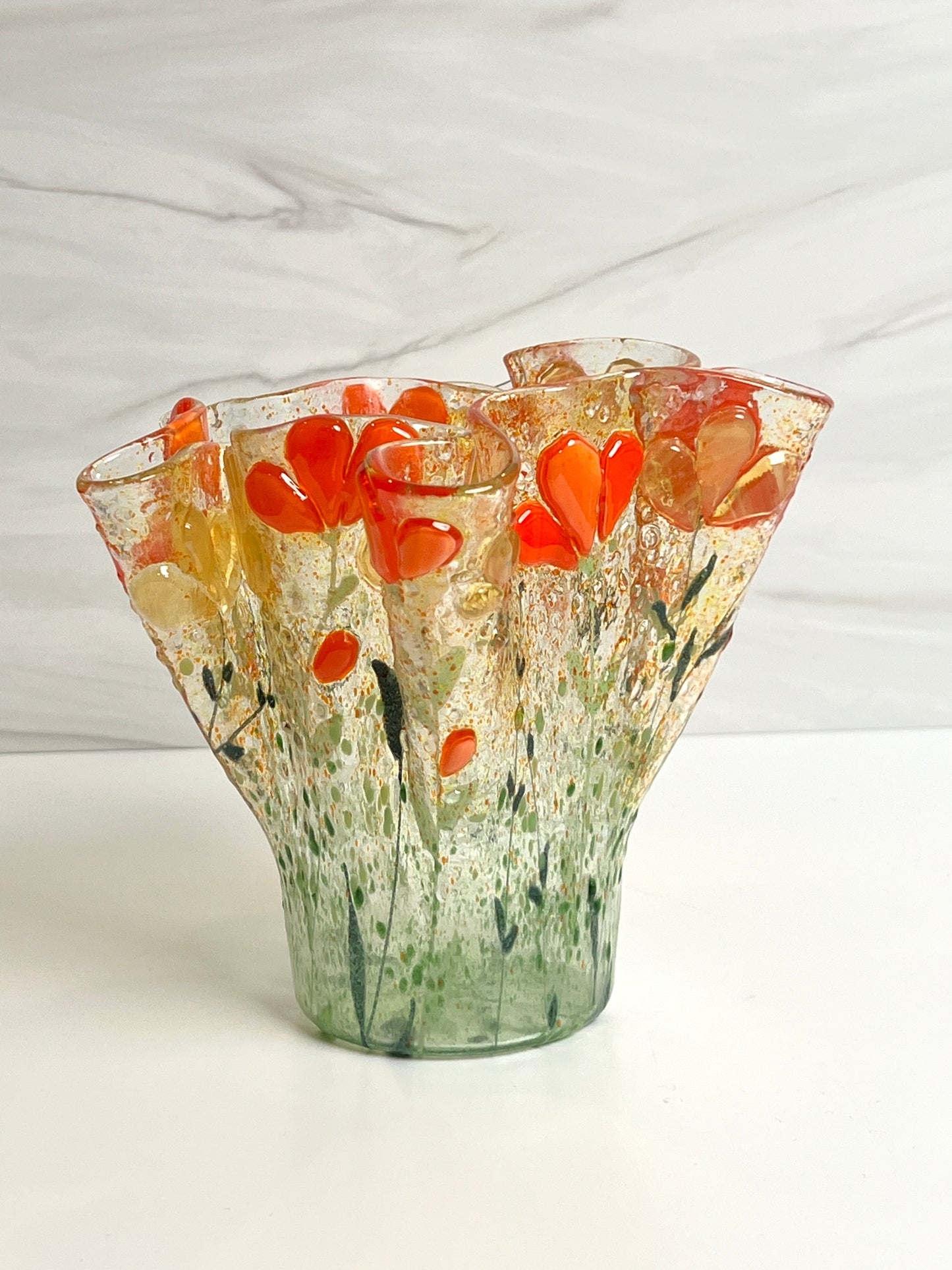 Sunny Meadow Fused Glass Vase