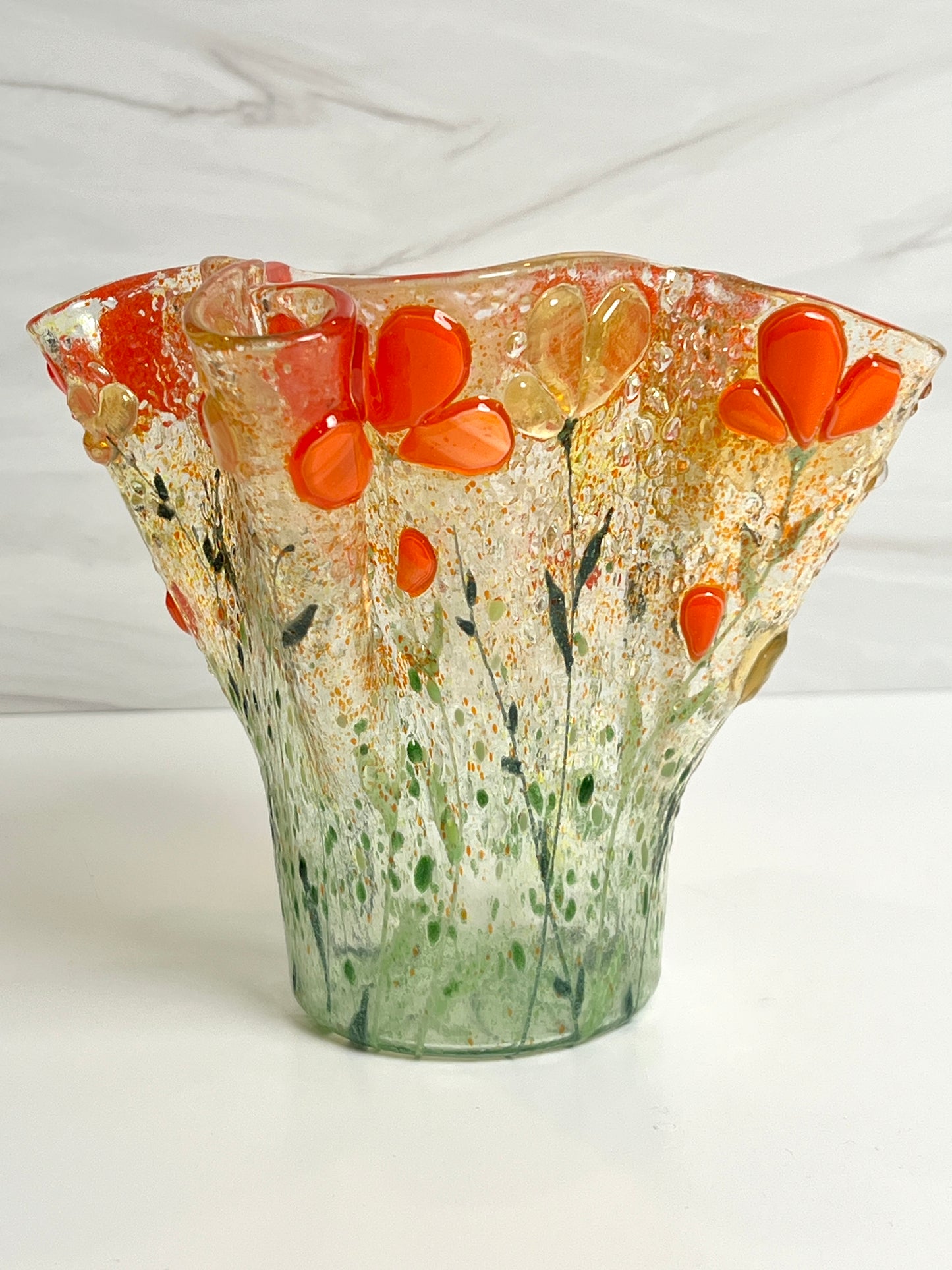 Sunny Meadow Fused Glass Vase