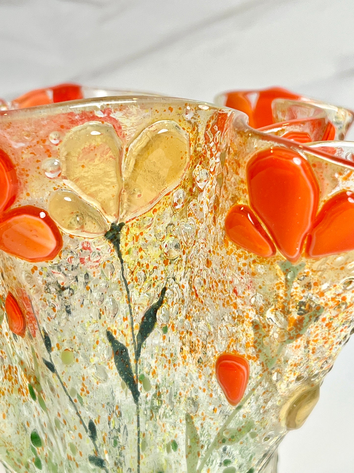 Sunny Meadow Fused Glass Vase