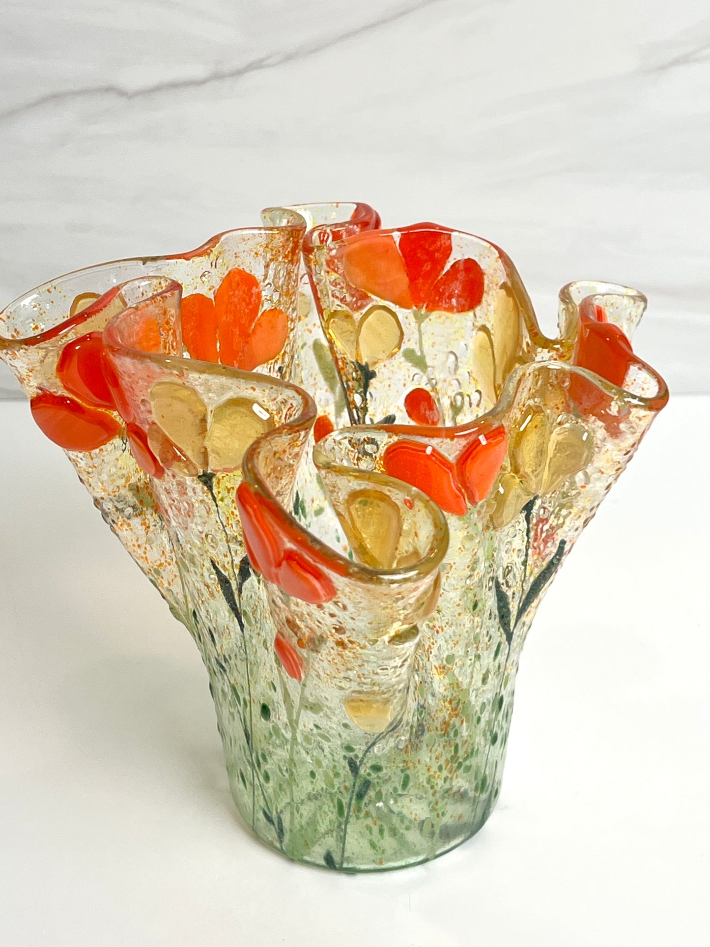 Sunny Meadow Fused Glass Vase