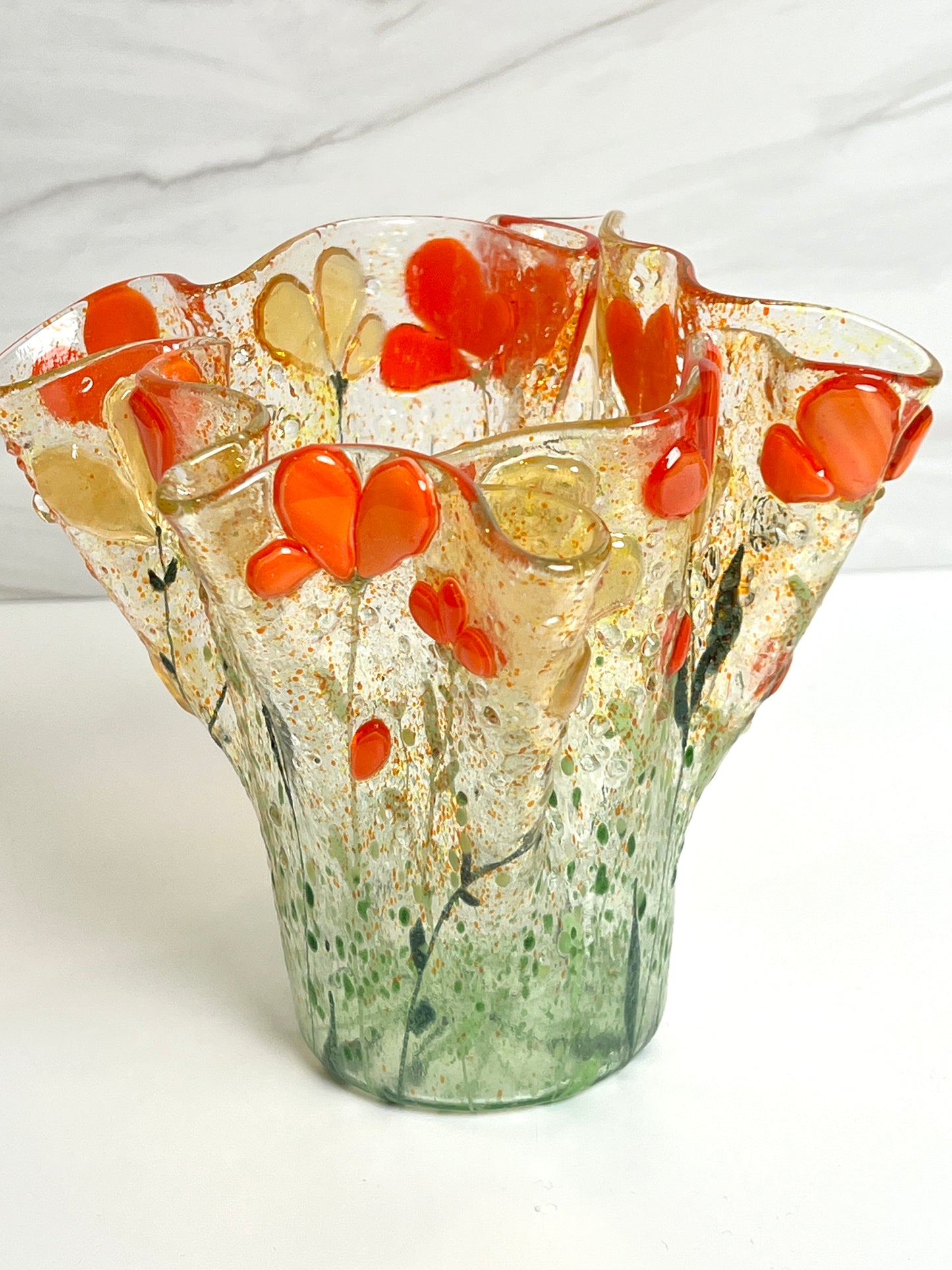 Sunny Meadow Fused Glass Vase