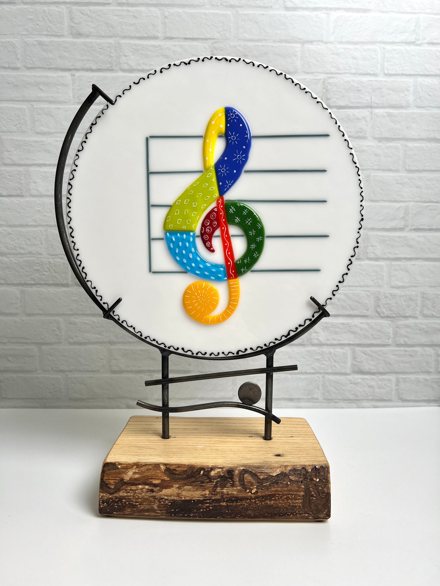 "Let's Make Music"  Fused Glass Sculpture