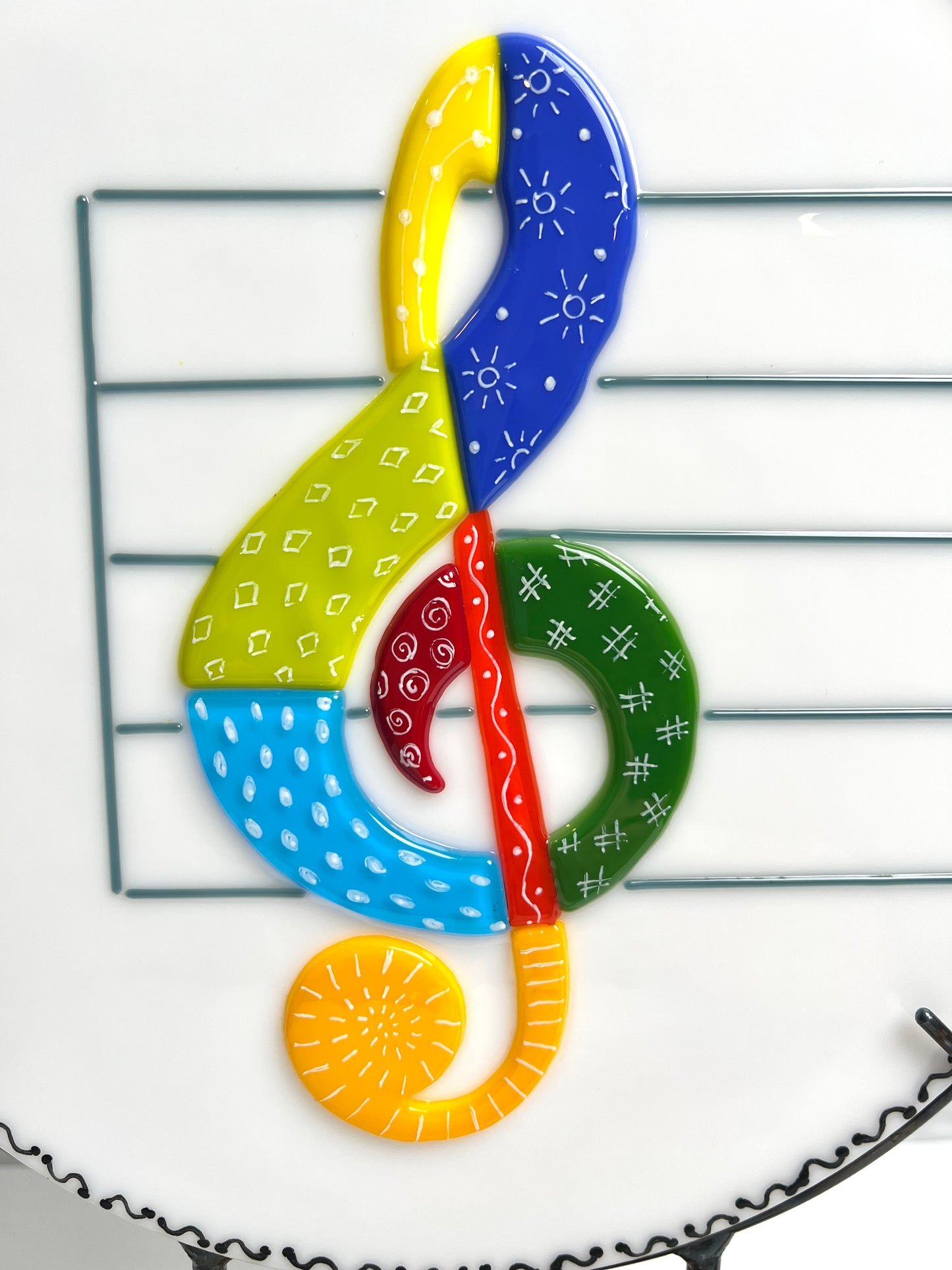 "Let's Make Music"  Fused Glass Sculpture