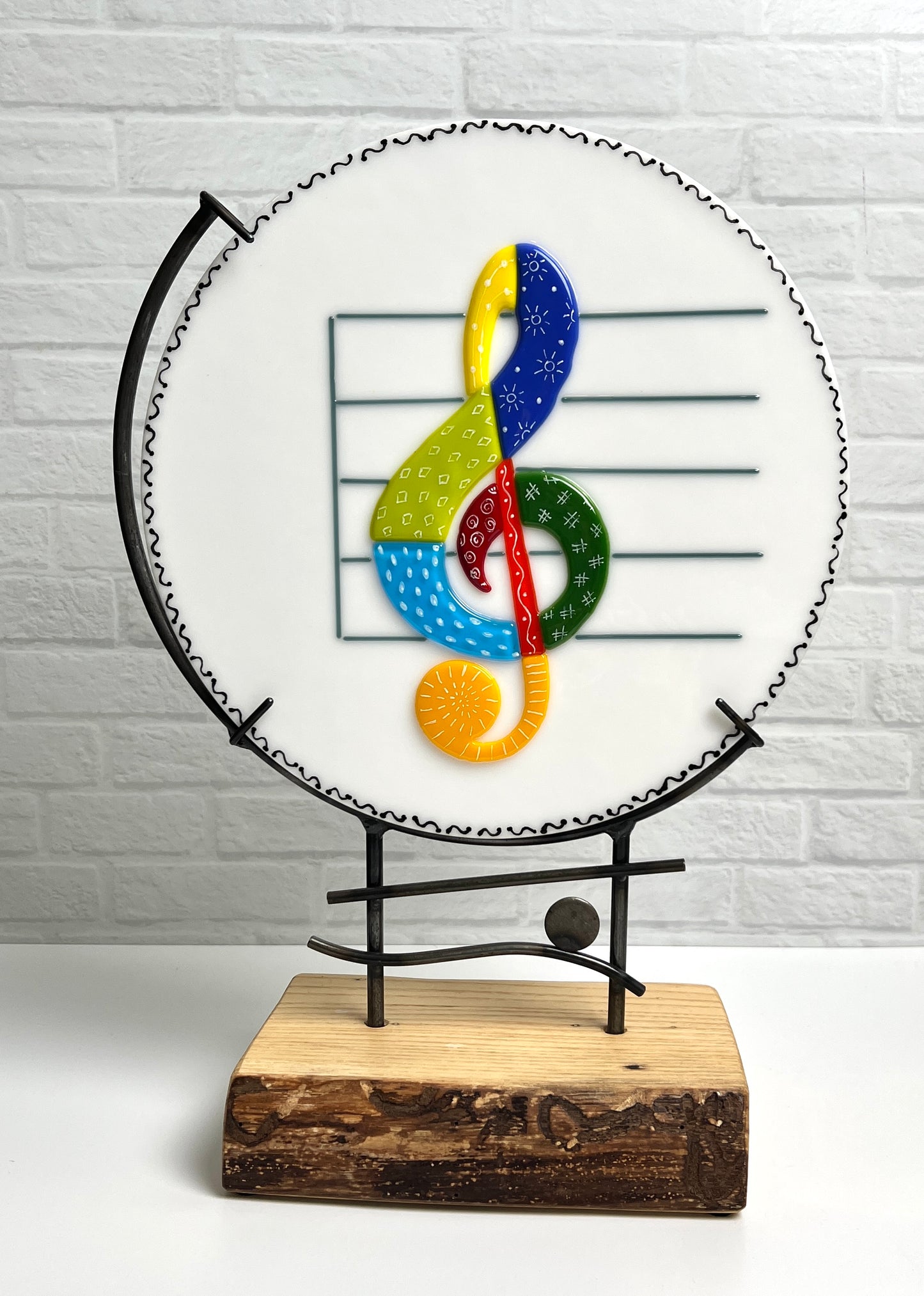 "Let's Make Music"  Fused Glass Sculpture