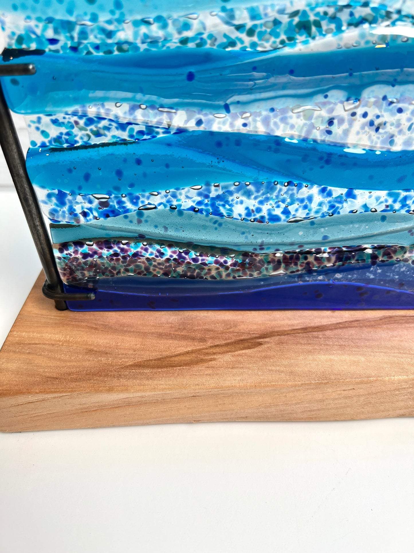 "A Good Day for Sailing"    Fused Glass Sculpture with Stand