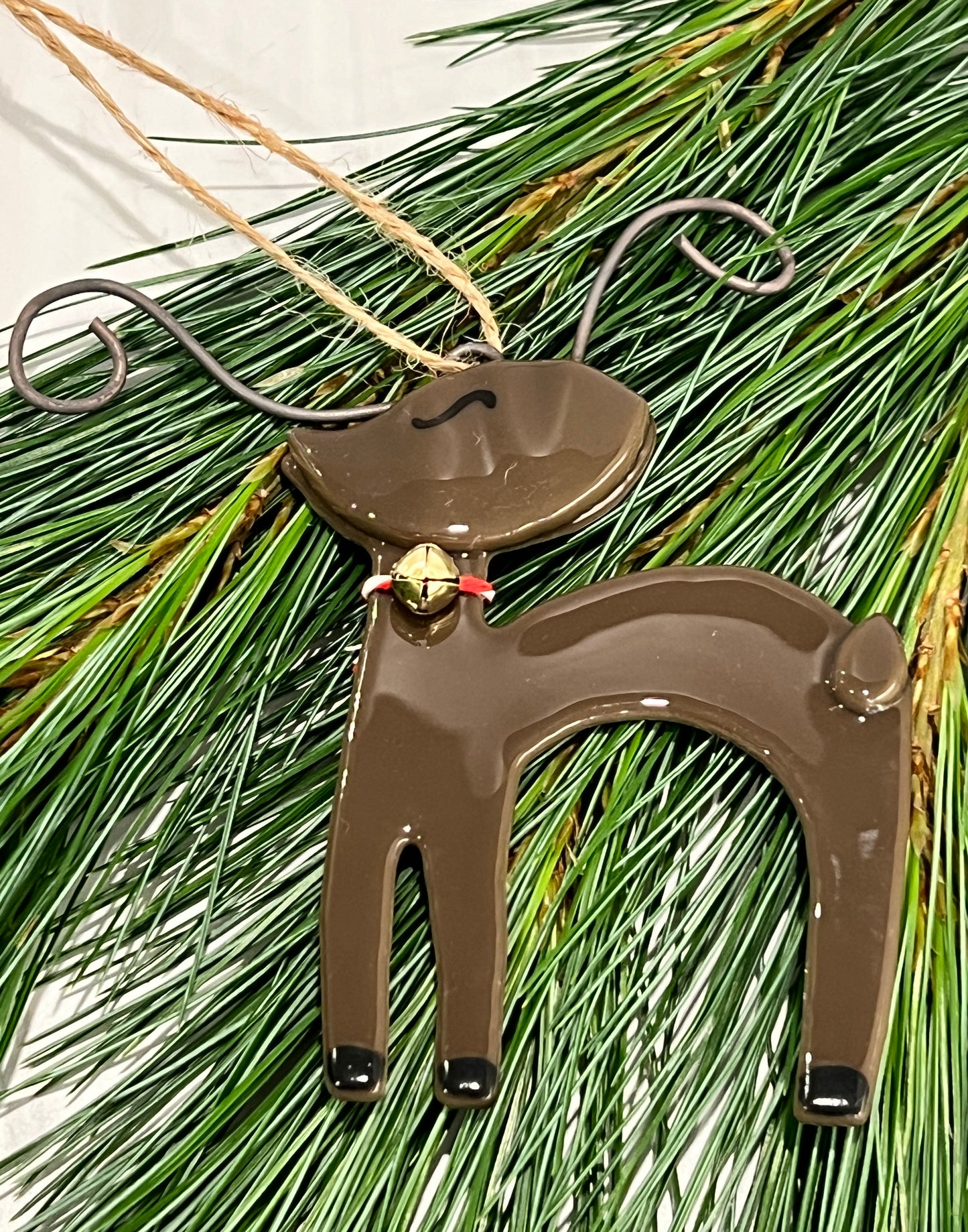 Fused Glass Reindeer Ornament