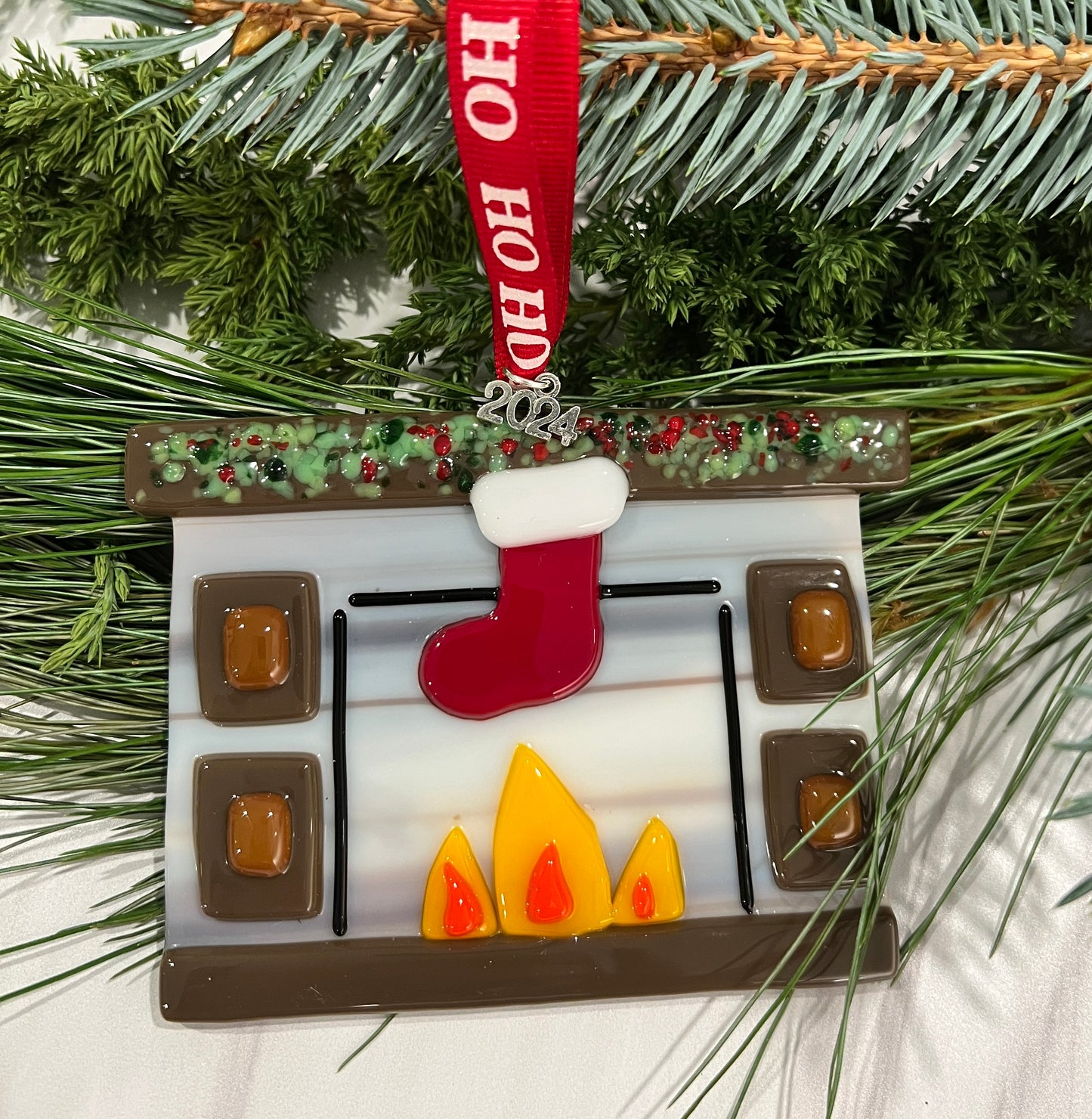 Cozy Fireplace Christmas Ornament