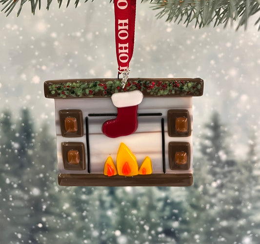 Cozy Fireplace Christmas Ornament