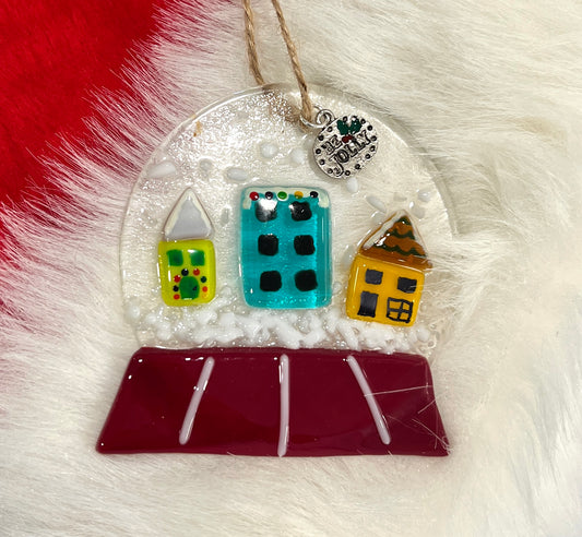 Snow Globe Ornament - Snowy Village