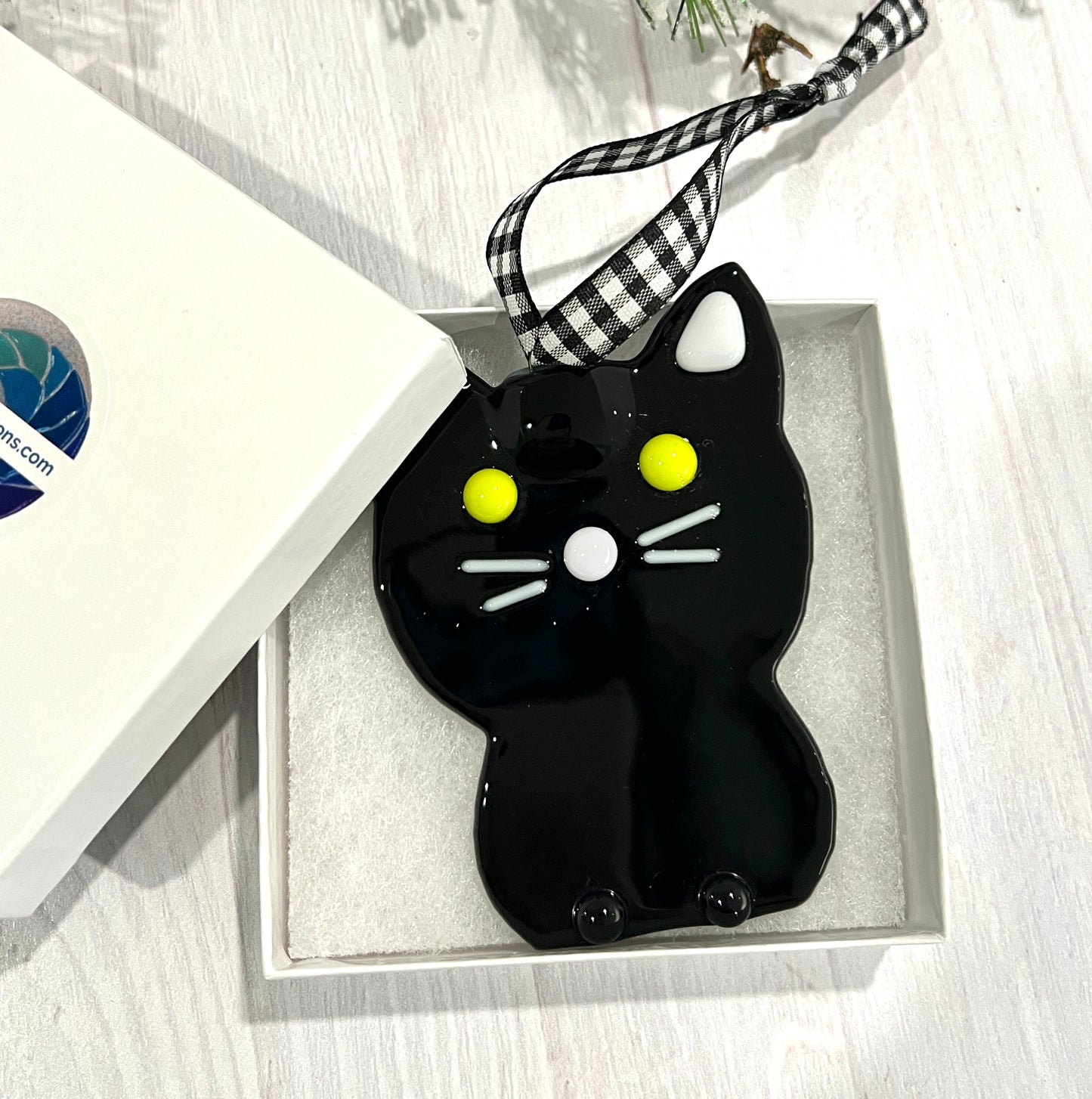 Black Cat Christmas Ornament