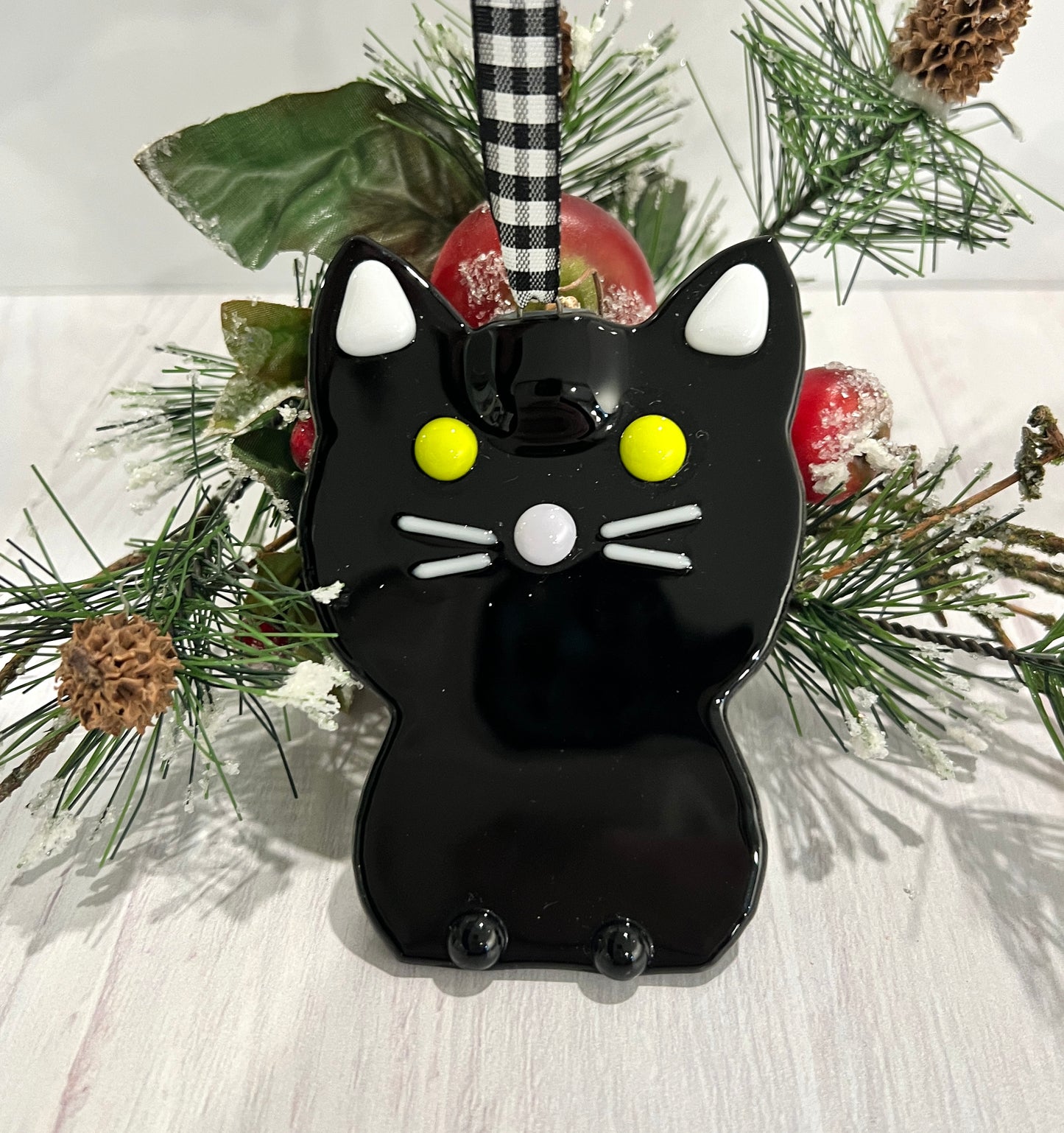 Black Cat Christmas Ornament