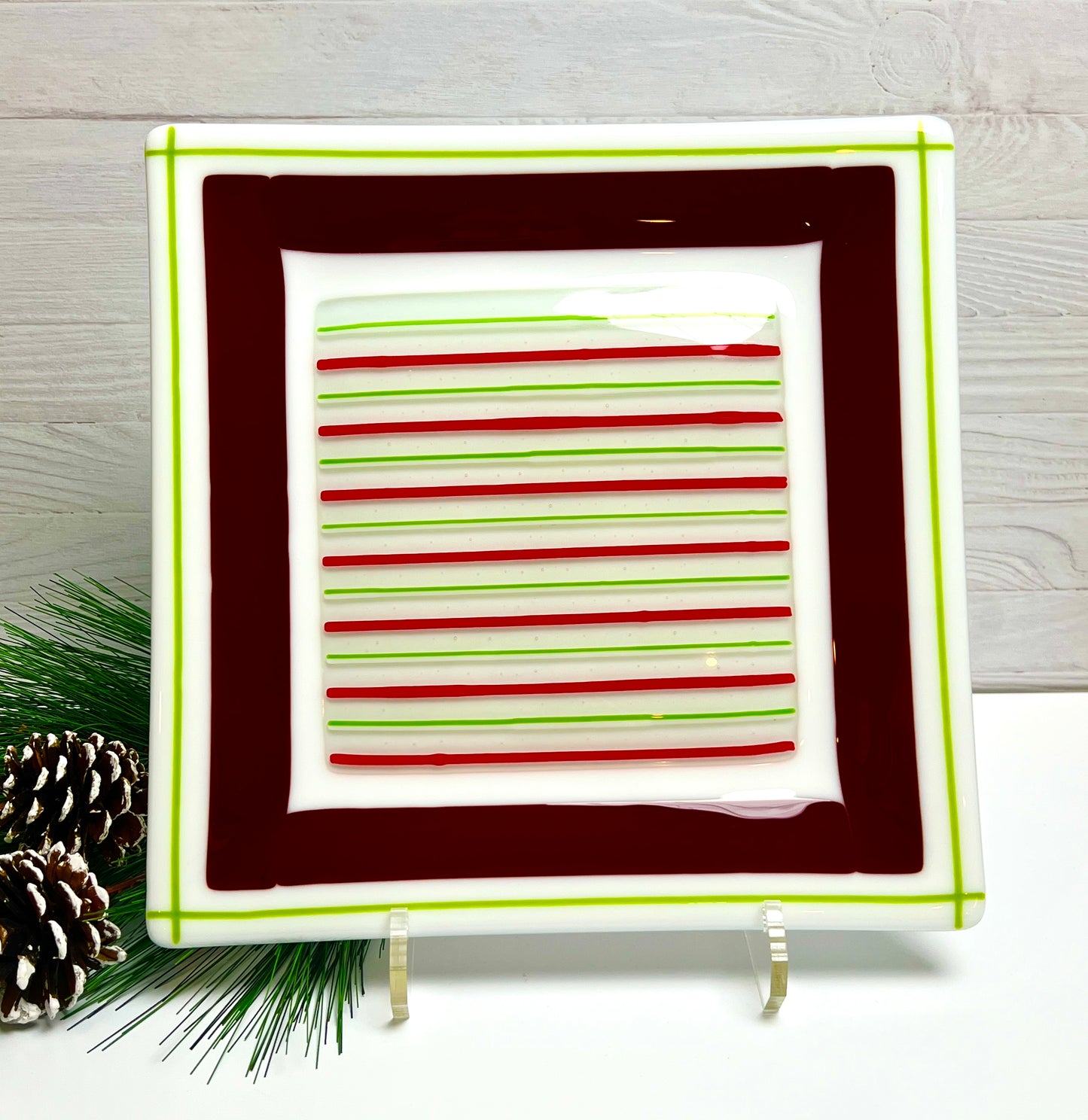 Candy Cane Stripe Serving Plate