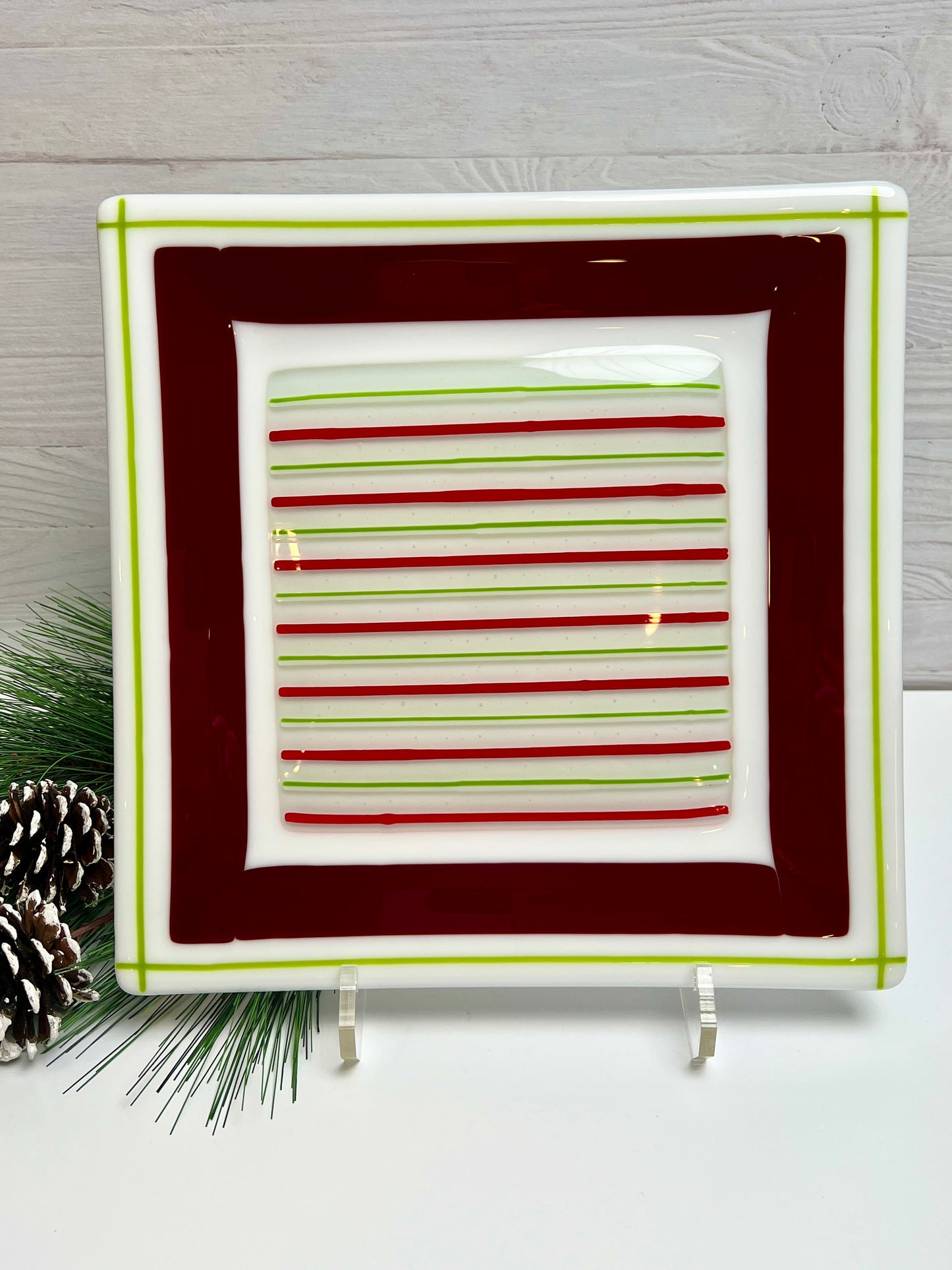 Candy Cane Stripe Serving Plate