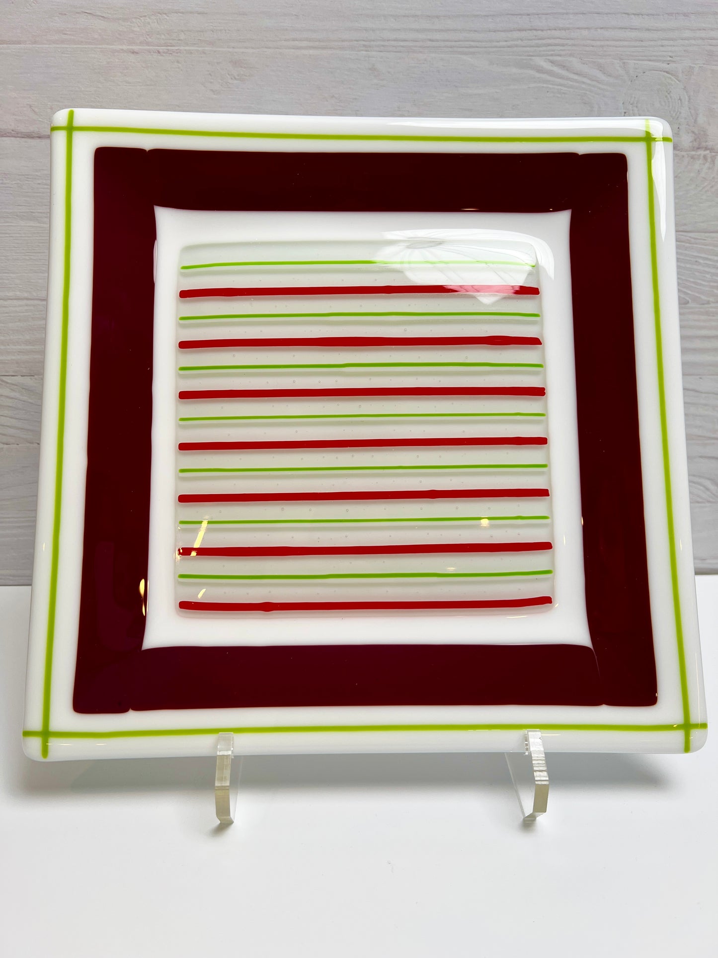 Candy Cane Stripe Serving Plate