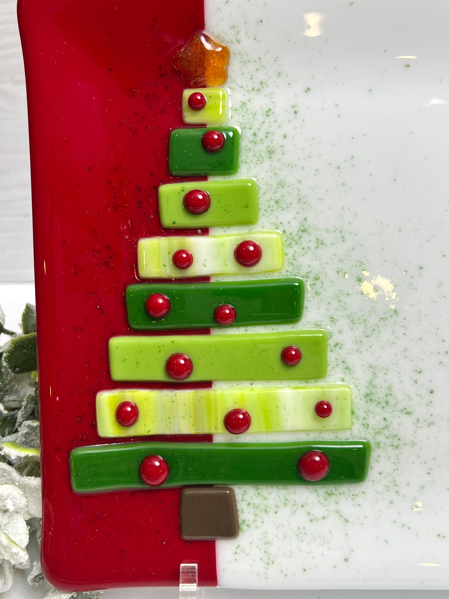 Christmas Tree Fused Glass Plate