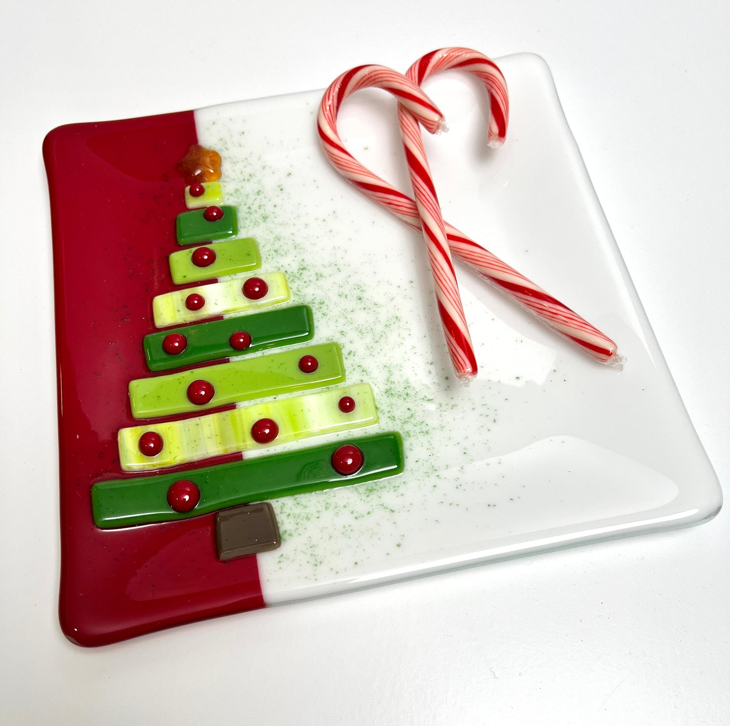 Christmas Tree Fused Glass Plate