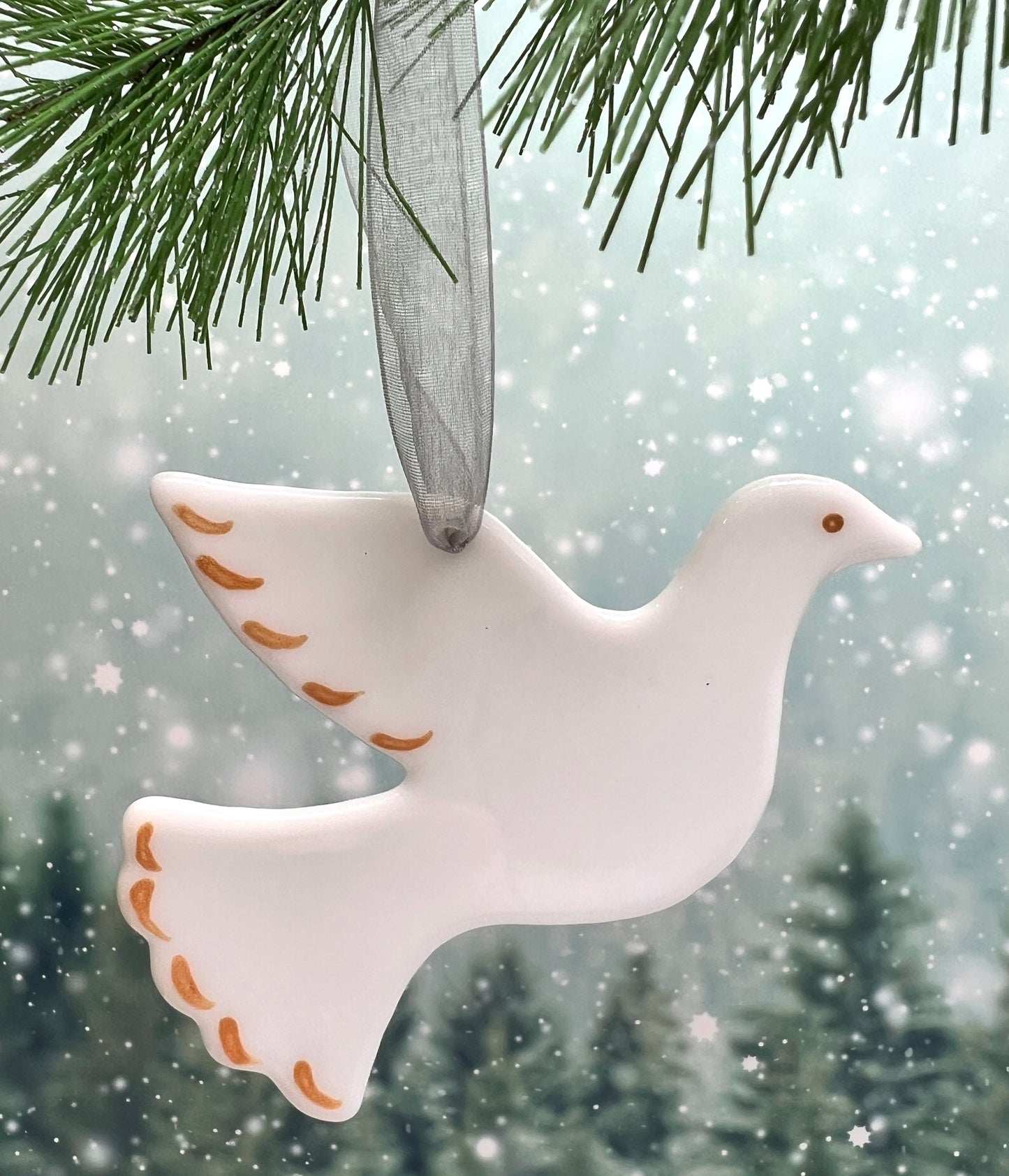 Peace Dove Fused Glass Ornament