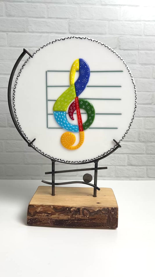 "Let's Make Music"  Fused Glass Sculpture